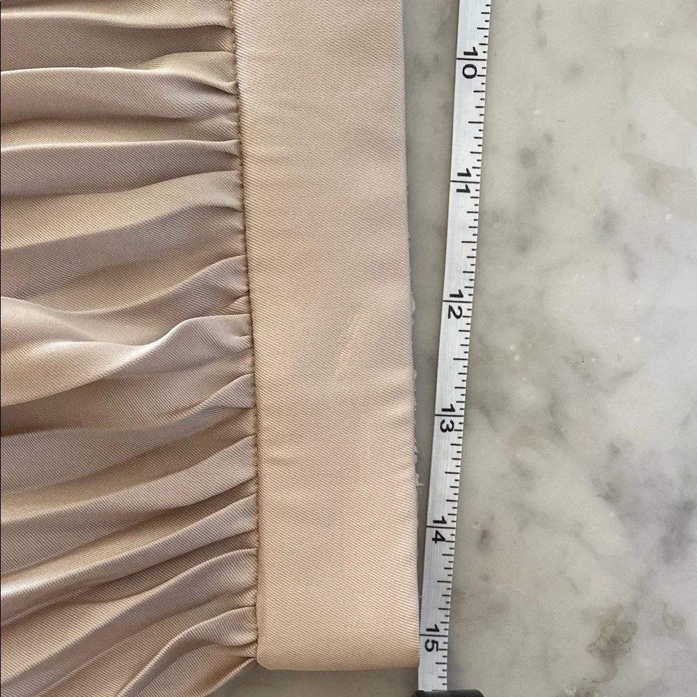 J. CREW Gwyneth Pleated Midi Slip Elastic Waist Band Skirt Champage Medium
